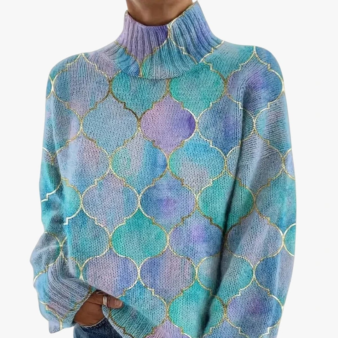 Eloise Elegant Oversized Mock Neck Knit Jumper 1