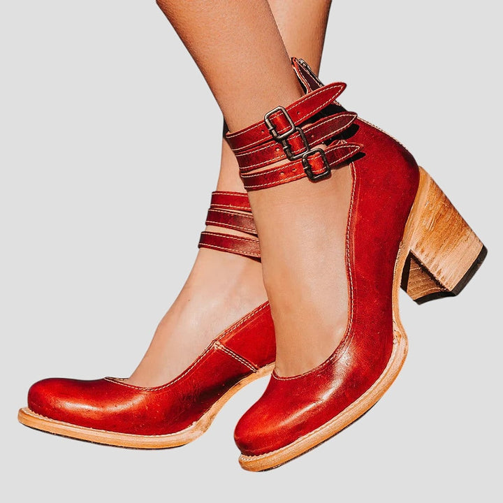 Iris Bold Block Heel Ankle Strap Boots 3