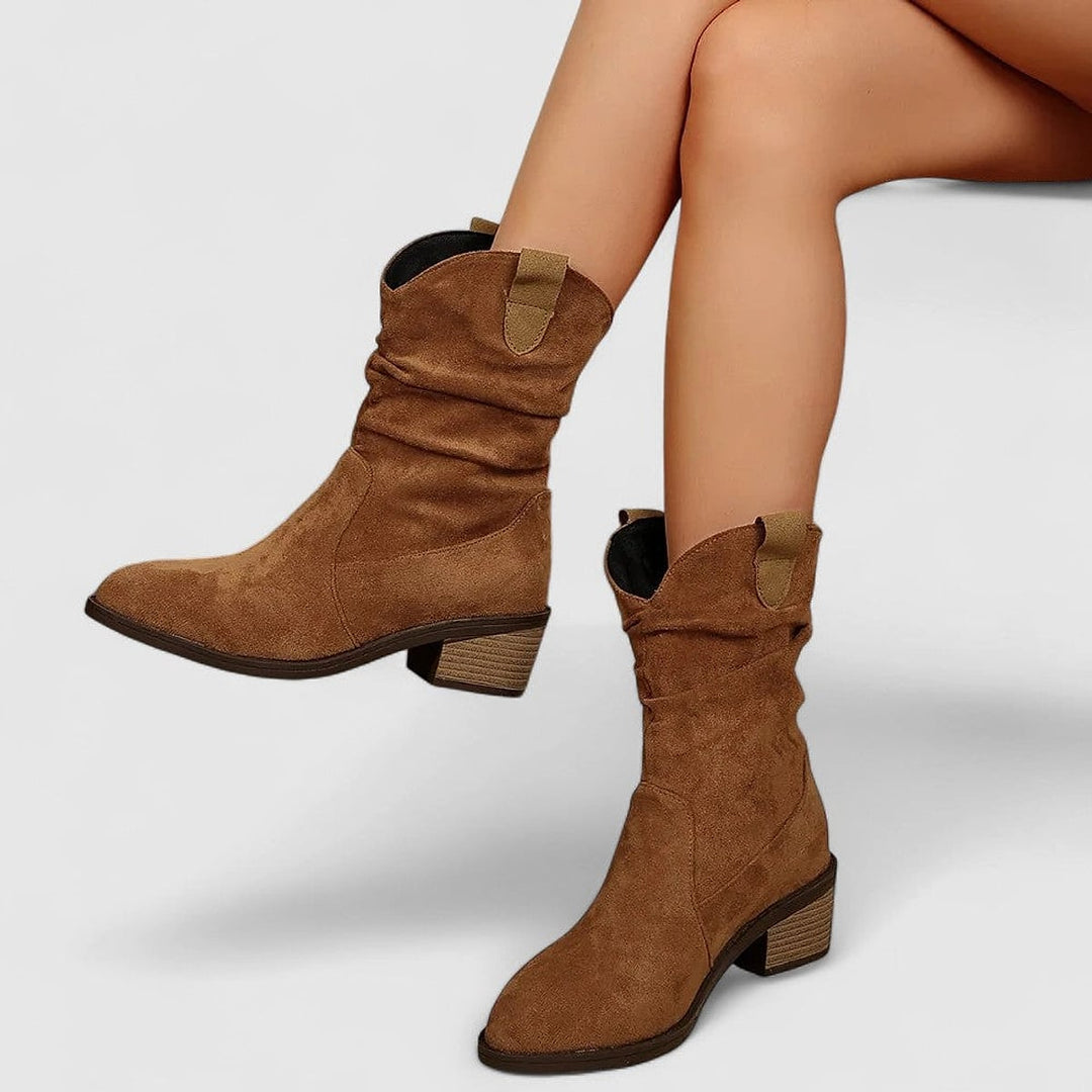 Poppy Effortless Faux Suede Slouch Boots 2