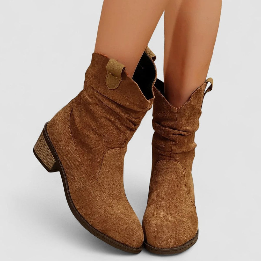 Poppy Effortless Faux Suede Slouch Boots 4