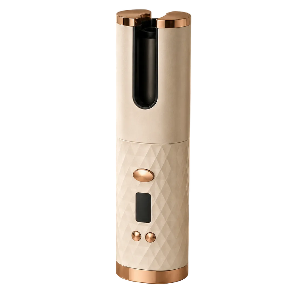 Scolora Coil cordless automatic hair curler in champagne