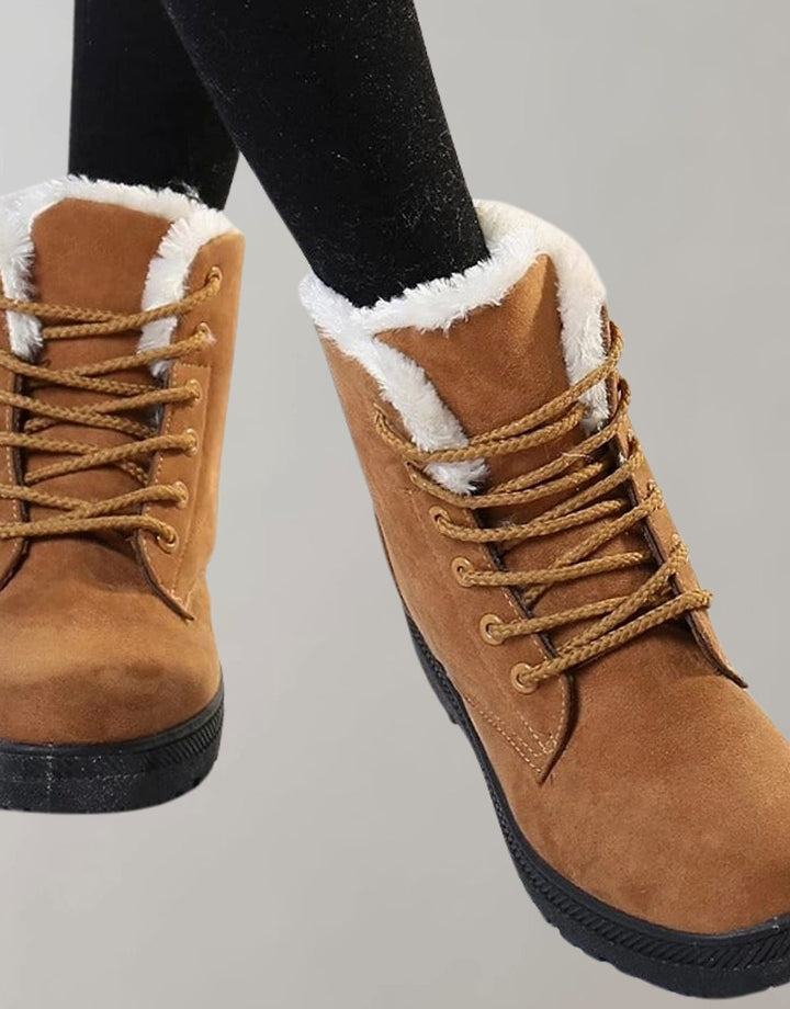 Zora Warm Lace Up Faux Suede Ankle Boots 1